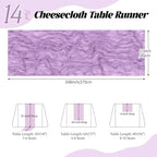 14 Pack Lavender Cheesecloth Table Runner 17x108 Inch Semi Sheer Boho Gauze Cheese Cloth Fabric Table Runners, for Wedding Party Baby Shower Birthday Home Decor Garden Farmhouse - Image 2