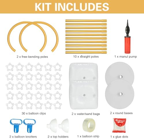 Balloon Arch Kit, Bendable 8FT and 6FT Half Balloon Arch Stand - Image 4