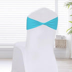 Lake Blue Chair Sashes Bows 60Pcs Spandex Chair Sashes Elastic Chair Cover Bands Ties Without Buckle for Wedding Birthday Party Ceremoney Events Decoration - Image 7