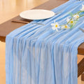 Blue Cheesecloth Table Runner Fall Boho Wedding Birthday Party Home Decor by Socomi