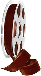 Morex Ribbon Nylon, 7/8 inch by 11 Yards, Rust, Item 01225/10-415 Nylvalour Velvet Ribbon 7/8" x 11 yd by MorexRibbon