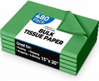Party Solids Emerald Green Tissue Paper for Gift Bags 15" X 20" 480 Sheets by Crown+Display