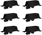 Fokitut 6 Pack Waterproof Rectangle Tablecloth, 90x132 Inch,Stain Resistant and Wrinkle Polyester Table Cloth, Fabric Table Cover for Kitchen Dining, Wedding, Party, Holiday Dinner-Black by BalsaCircle