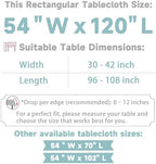 Thick Mint Blue Tablecloth, Wrinkle Resistant, 54x120 Inch - Image 4