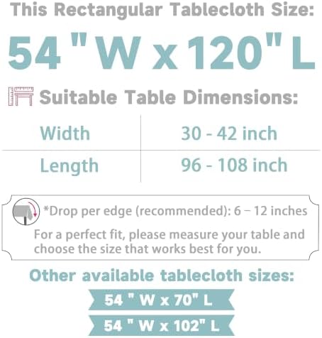 Thick Mint Blue Tablecloth, Wrinkle Resistant, 54x120 Inch - Image 4