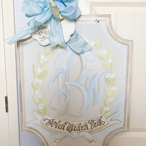 Personalized Baby Girl Nursery Door Hanger, Custom Adorable Pink/Blue Door Sign, Baby Birth Announcement Plaque, Hospital Doors and Nursery Decor, Gift for Newborn Parent - Image 4