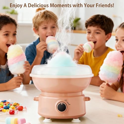 Cotton Candy Machine for Kids & Family, Mini Cotton Candy Maker with 10 Sticks & Sugar Scoop, Home Birthday Family Party Christmas Gift - Image 3