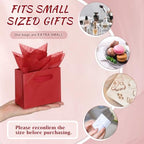 Qilery 50 Pcs Wedding Paper Gift Bags Bulk with Tissue Paper Small Gift Bags with Handle and Tags for Birthday Wedding 4th of July Party Business(Dark Red,4.7 x 2.4 x 3.9'') - Image 3