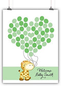 Personalized Baby Shower Guest Book Alternative Giraffe Customized Poster, Print, Framed or Canvas, 50 Signatures by INKtropolis