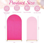 2 Set Wedding Arch Cover Rose Red Pink Ripple & Solid Backdrop Cover - Image 2