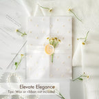 50 Pack Pre-Folded Vellum Jackets for 5x7 Invitations,AZAZA Translucent Invitation Sleeves,115GSM Vellum Jackets 5x7, Wedding Invitation Accessories, for Weddings Birthdays Baby Showers,Elegant Pearl - Image 3