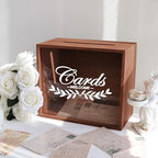 OurWarm Wooden Wedding Card Box for Reception, Money Gift Card Box for Wedding, Card Storage Box Wedding Decorations for Reception Party Birthday Gifts - Image 2