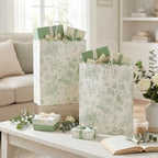 Kolldenn 24 Pcs Green Floral Gift Bags with Handles, 10x5x13 in - Image 3