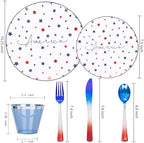 EjonirInjonir 180pcs 4th of July Plastic Plates for Independence Day - Image 2