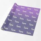 MyPupSocks Custom Text Wrapping Paper Purple, Personalized Name Gift Wrap Paper Funny Wrapping Paper Roll 58x23 for Boys Girls Kids Birthday Christmas Winter Holiday 3 Rolls - Image 2