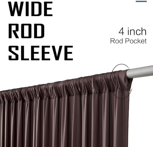gogoparti 20x12ft Brown Backdrop Curtain for Wedding Parties, 4 Panels (5x12 ft Each) Wrinkle-Free Dackdrop Curtains, Silky Draping Fabric for Birthday Party, Baby Shower, Photo Background - Image 4