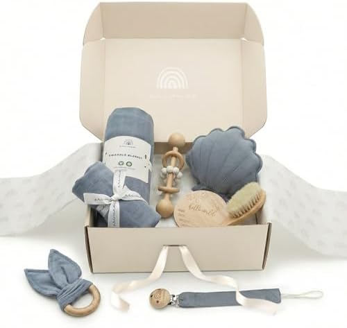 ARI MES Baby Gift Set for Newborns, Baby Shower Gift Basket with Swaddle by ARIMES