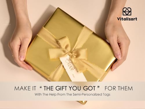 Vitalizart Matte Metallic Gold Wrapping Paper Set 30" Ribbons & Gift Tags - Image 4