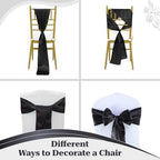 MDS® Pack of 125 Satin Chair Sashes for Wedding & Events – Black - Image 4