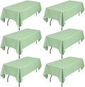 Showgeous 60x102 Inch Sage Green Rectangle Tablecloth 6 Pack Fit 6FT Table by Showgeous