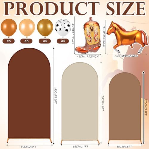 Foilswirl 34 Pcs Western Balloon Arch Kit Horse Balloons 4ft 5ft 6ft Cowboy Arch Backdrop Cover for Western Baby Shower Cow Party Decorations - Image 3