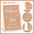 Bibs Bodysuits Baby Shower Game Sign Set Newborn Onesies Feeder Gift Fabric Marker Stencils Kit - Image 3