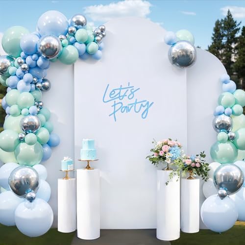 White Blue Arch Backdrop Cover Set of 3 Wedding Arch Covers Stretchy Backdrop Arch Cover 6FT 6.6FT 7.2FT Birthday Party Arch Stand Cover Spandex Ceremony Baby Shower Banquet Decoration - Image 6