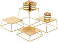 Dessert Table Risers Display Stands Food display Gold Metal Square Retail Pizza,Cupcake,Candy Stands Food Platter Tray,6x6 INCH,Set of 4 by YFEEN