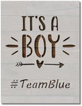 It's a Boy Baby Gender Reveal Stencil Team Blue Template Reusable for Painting on Walls, Wood, Arts and Crafts (726) - 17 x 22 Inches by Handmade