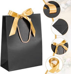 EUSOAR Black Kraft Gift Paper Bags with Bow Ribbon Handle, 50pcs 7.8"x3.9"x11" for Wedding, Bridal Shower, Baby Shower, Birthday, Anniversary - Image 3