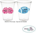 Gender Reveal Party Stickers, Pom Poms Team Girl and Football Team boy Labels. Pom Poms and football Shaped Waterproof Sticker, Labels. (60) - Image 2