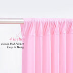 10x10ft Pink Backdrop Curtains with Lights Photo Drapes Wrinkle Free Fabric Backdrop Curtain for Wedding Birthday Party Baby Shower Bridal Shower Home Party Background Decorations - Image 5