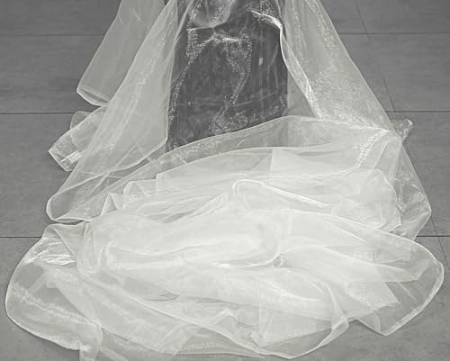 55 Yard Organza Fabric 44" Wide for Wedding Event Décor - Ivory - Image 3