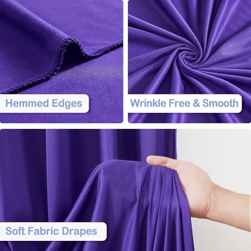8 Panles Purple Backdrop Curtains - Wrinkle Free Fabric Backdrop Curtain for Photoshoot, 10FT Wedding Party Photo Backdrop Drapes for Birthday Baby Shower Photography Stage Background Decorations - Image 2