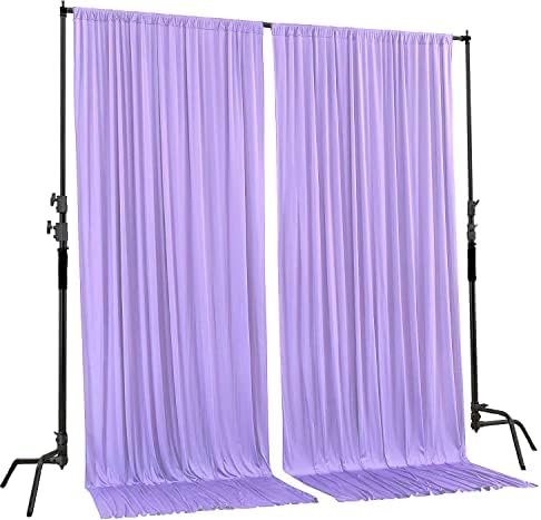 AK TRADING CO. 10 feet x 8 feet IFR Polyester Backdrop Drapes Curtains Panels with Rod Pockets - Wedding Ceremony Party Home Window Decorations - Lavender - Image 2