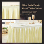 Champagne Satin Table Clothes for 8 Foot Rectangle Tables - 8FT Wrinkle Resistant Glitter Rectangle Tablecloths, Party Table Covers for Wedding Banquet, Baby Shower, Birthday, Holiday Dinner - Image 5