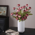 12 Pcs 27" Faux Silk Peony Artificial Flowers Stems for Vase (Warm Pink) - Image 4