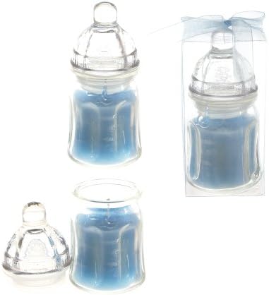 Lunaura 12 pcs Scented Baby Powder Blue Glass Baby Bottle Container Candles, Palm Wax Candle, Baby Shower Gifts, Decorative Accent, Home Décor, Memory Keepsake, Party Favors, Centerpieces - Image 2