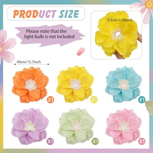 Hotop 6 Pcs Large Paper Flower Lantern Giant Paper Flowers Decor, Macarons - Image 2