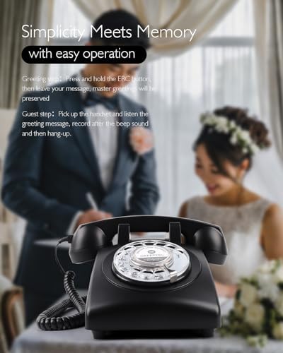 Audio Guest Book Wedding Phone, Retro Audio Guestbook (Black) - Image 4