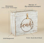 Wooden Wedding Card Box with Lock and Card Slot for Reception, Party W13 - Image 4