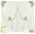 20ft x 12ft Ivory Backdrop Curtains Wrinkle Free Backdrop Curtain for Wedding Parties Ivory Fabric Backdrops Drapes Back Drop Cloth Bridal Shower Stage Curtains Wedding Decorations for Reception by Tao-GePartyDecorations