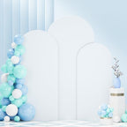 FANPROMS White Arch Cover Set of 3 Wedding Arch Backdrop Covers 4 5 6 FT Round Top Arch Cover Spandex Fitted Wedding Arched Backdrop Cover Arch Stand Covers for Birthday Party Ceremony Decorations - Image 5