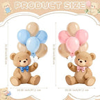 2Pcs Gender Reveal Pink Blue Bear Cardboard Cutouts Standup - Image 3