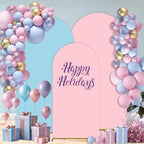 Arch Backdrop Cover Set of 2 (6FT/7.2FT) Double Color Wedding Gender Reveal Arch Cover Decorations Spandex Fitted Chiara Arch Backdrop Covers for Baby Shower Party Birthday Banquet (Pink+Blue) - Image 5