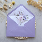 50PCS A7 Purple Envelopes with Floral Liner, 5.3×7.6" Envelopes - Image 5