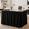 Tudomro Teacher Desk Skirt Table, Tassel, 6ft, Black by Tudomro
