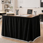 Tudomro Teacher Desk Skirt Table, Tassel, 6ft, Black by Tudomro