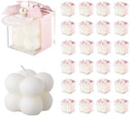 ACITHGL 30 Sets Small Bubble Candle Wedding Candles Favors for Guests Bulk Bridal Shower Favors Candles with Stylish Ribbons Thank You Cards Gifts (Shimmering Pink) by ACITHGL