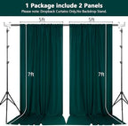 MEETSKY Green Backdrop Curtains,Party Backdrop Drapes,5ft x 7ft,2 Panels - Image 2